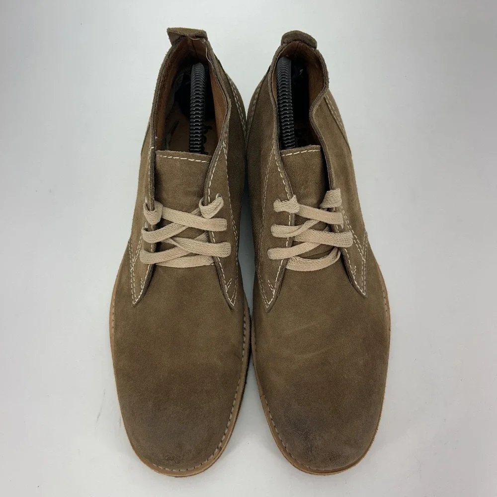 Bed Stu Boots Mens Size 8.5 Brown Suede Chukka Ankle Lace Up Contrast Stitching